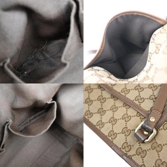 GUCCI GG Pattern 2Way Shoulder Hand Bag Canvas Leather Brown GHW Italy 34EE795 - Picture 11 of 16
